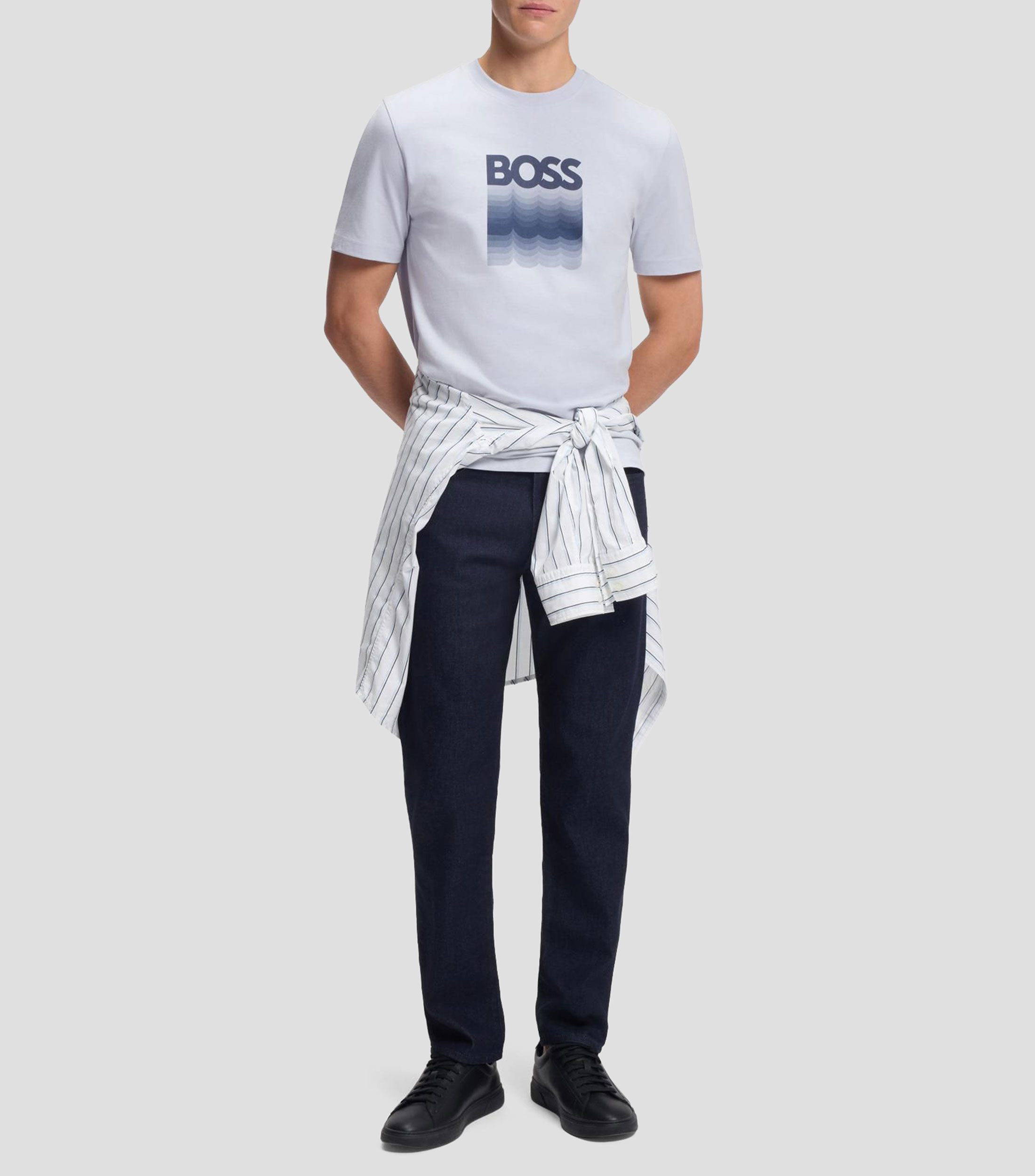 Playera de punto de algodón con logo estampado Hombre